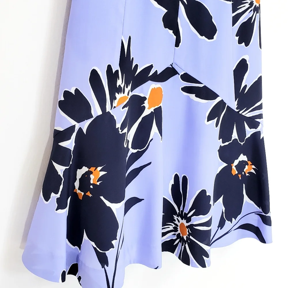 Nwot J.Crew Blue/Black  Floral Sleeveless A-Line Dress